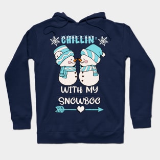 Cute Snowpeople Chillin' With My Snowboo Snowman Winter Hoodie